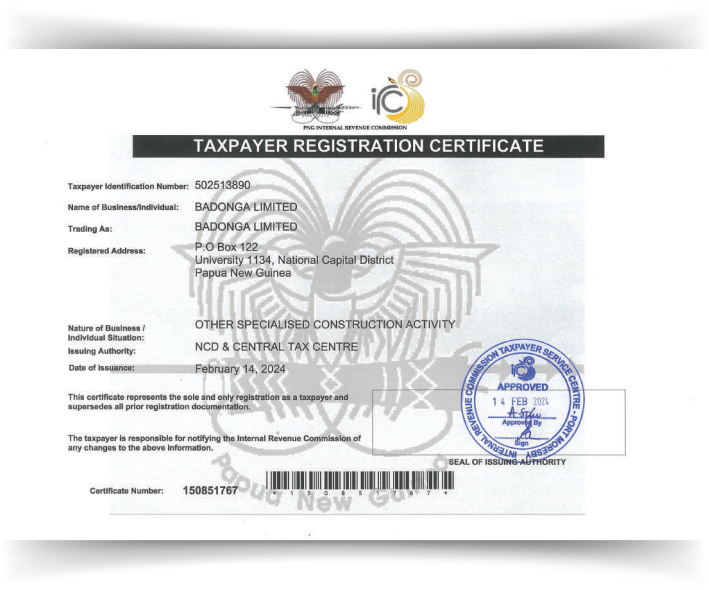 IRC Certificate